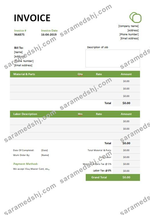 Garage Invoice Template